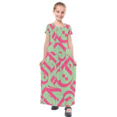 Pattern Ornament Gothic Style Elegant Font Tattoos Kids  Short Sleeve Maxi Dress by Bedest