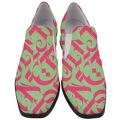 Pattern Ornament Gothic Style Elegant Font Tattoos Women Slip On Heel Loafers