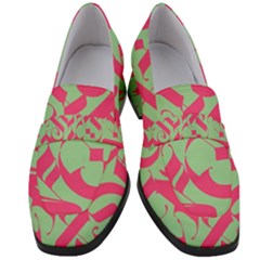 Pattern Ornament Gothic Style Elegant Font Tattoos Women s Chunky Heel Loafers