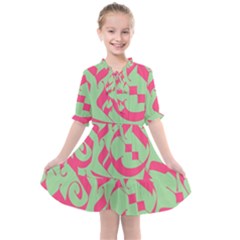 Pattern Ornament Gothic Style Elegant Font Tattoos Kids  All Frills Chiffon Dress