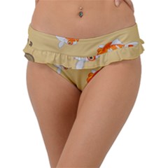 Gold Fish Seamless Pattern Background Frill Bikini Bottoms by Bedest