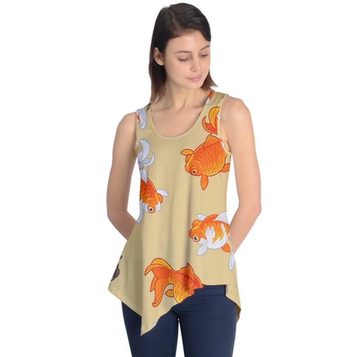 Gold Fish Seamless Pattern Background Sleeveless Tunic