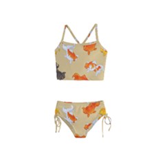 Gold Fish Seamless Pattern Background Girls  Tankini Swimsuit by Bedest