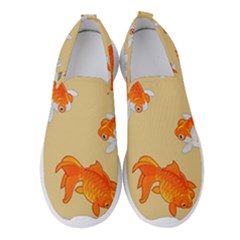 Gold Fish Seamless Pattern Background Women s Slip On Sneakers