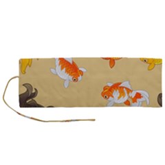 Gold Fish Seamless Pattern Background Roll Up Canvas Pencil Holder (m) by Bedest