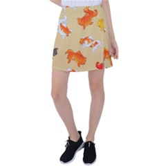 Gold Fish Seamless Pattern Background Tennis Skirt by Bedest