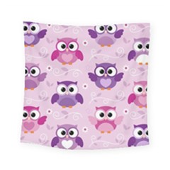 Seamless Cute Colourfull Owl Kids Pattern Square Tapestry (small) by Bedest