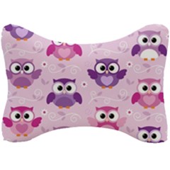 Seamless Cute Colourfull Owl Kids Pattern Seat Head Rest Cushion by Bedest