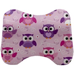 Seamless Cute Colourfull Owl Kids Pattern Head Support Cushion by Bedest