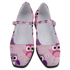 Seamless Cute Colourfull Owl Kids Pattern Women s Mary Jane Shoes