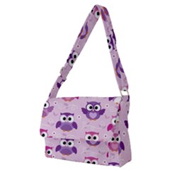 Seamless Cute Colourfull Owl Kids Pattern Full Print Messenger Bag (m) by Bedest