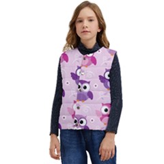 Seamless Cute Colourfull Owl Kids Pattern Kid s Button Up Puffer Vest	 by Bedest