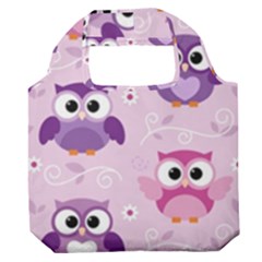 Seamless Cute Colourfull Owl Kids Pattern Premium Foldable Grocery Recycle Bag by Bedest