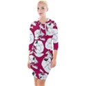 Terrible Frightening Seamless Pattern With Skull Quarter Sleeve Hood Bodycon Dress View1