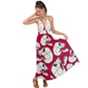 Terrible Frightening Seamless Pattern With Skull Backless Maxi Beach Dress View1