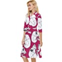 Terrible Frightening Seamless Pattern With Skull Classy Knee Length Dress View3