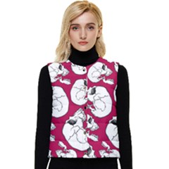 Terrible Frightening Seamless Pattern With Skull Women s Button Up Puffer Vest by Bedest