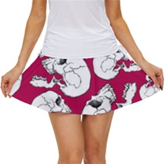 Terrible Frightening Seamless Pattern With Skull Women s Skort by Bedest