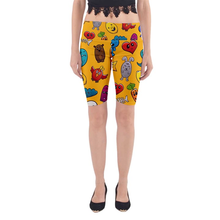 Graffiti Characters Seamless Ornament Yoga Cropped Leggings