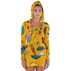 Graffiti Characters Seamless Ornament Long Sleeve Hooded T-shirt by Bedest