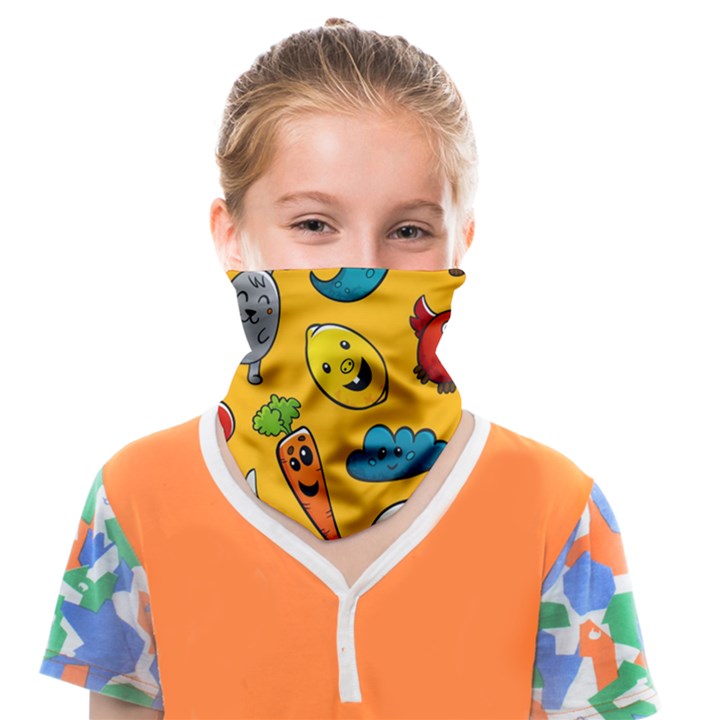 Graffiti Characters Seamless Ornament Face Covering Bandana (Kids)