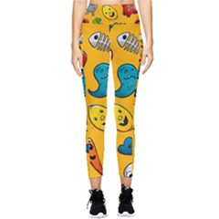 Graffiti Characters Seamless Ornament Pocket Leggings  by Bedest