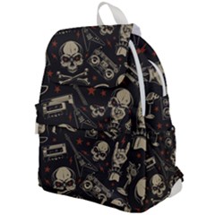 Grunge Seamless Pattern With Skulls Top Flap Backpack by Bedest