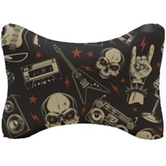 Grunge Seamless Pattern With Skulls Seat Head Rest Cushion by Bedest