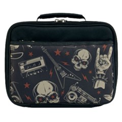 Grunge Seamless Pattern With Skulls Lunch Bag by Bedest