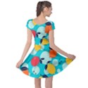 Pop Art Style Citrus Seamless Pattern Cap Sleeve Dress View2