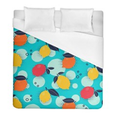 Pop Art Style Citrus Seamless Pattern Duvet Cover (full/ Double Size) by Bedest