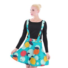 Pop Art Style Citrus Seamless Pattern Suspender Skater Skirt by Bedest