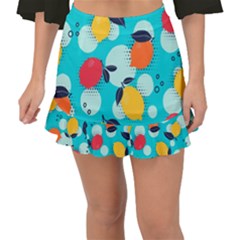 Pop Art Style Citrus Seamless Pattern Fishtail Mini Chiffon Skirt by Bedest