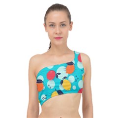 Pop Art Style Citrus Seamless Pattern Spliced Up Bikini Top  by Bedest