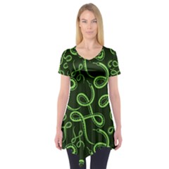 Snakes Seamless Pattern Short Sleeve Tunic  by Bedest