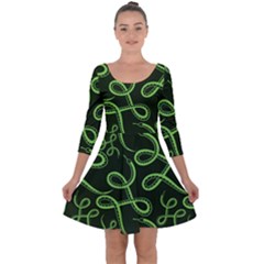 Snakes Seamless Pattern Quarter Sleeve Skater Dress by Bedest