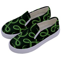 Snakes Seamless Pattern Kids  Canvas Slip Ons by Bedest