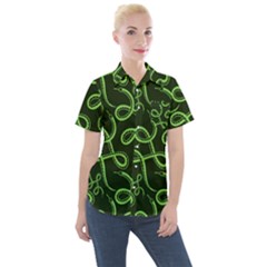 Snakes Seamless Pattern Women s Short Sleeve Pocket Shirt