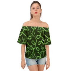 Snakes Seamless Pattern Off Shoulder Short Sleeve Top by Bedest