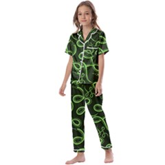 Snakes Seamless Pattern Kids  Satin Short Sleeve Pajamas Set by Bedest