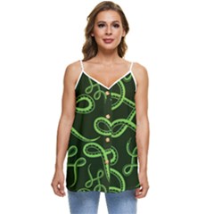 Snakes Seamless Pattern Casual Spaghetti Strap Chiffon Top by Bedest