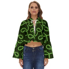 Snakes Seamless Pattern Boho Long Bell Sleeve Top by Bedest