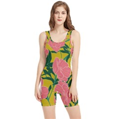 Pink Flower Seamless Pattern Women s Wrestling Singlet by Bedest