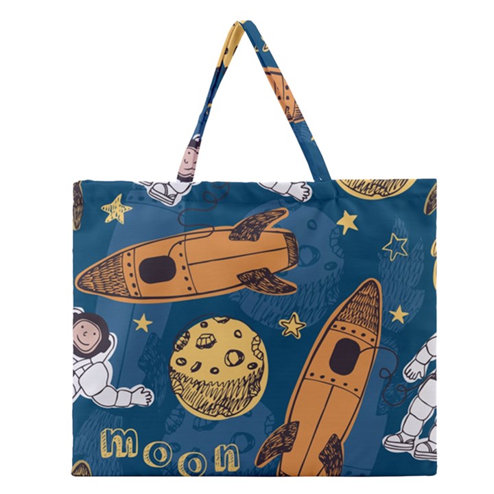 Missile Pattern Zipper Large Tote Bag