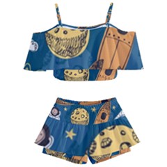 Missile Pattern Kids  Off Shoulder Skirt Bikini by Bedest