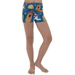 Missile Pattern Kids  Lightweight Velour Yoga Shorts by Bedest