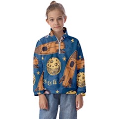 Missile Pattern Kids  Half Zip Hoodie