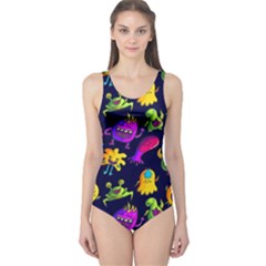 Space Patterns One Piece Swimsuit by Bedest