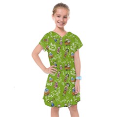 Seamless Pattern With Kids Kids  Drop Waist Dress by Bedest