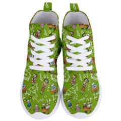 Seamless Pattern With Kids Women s Lightweight High Top Sneakers by Bedest